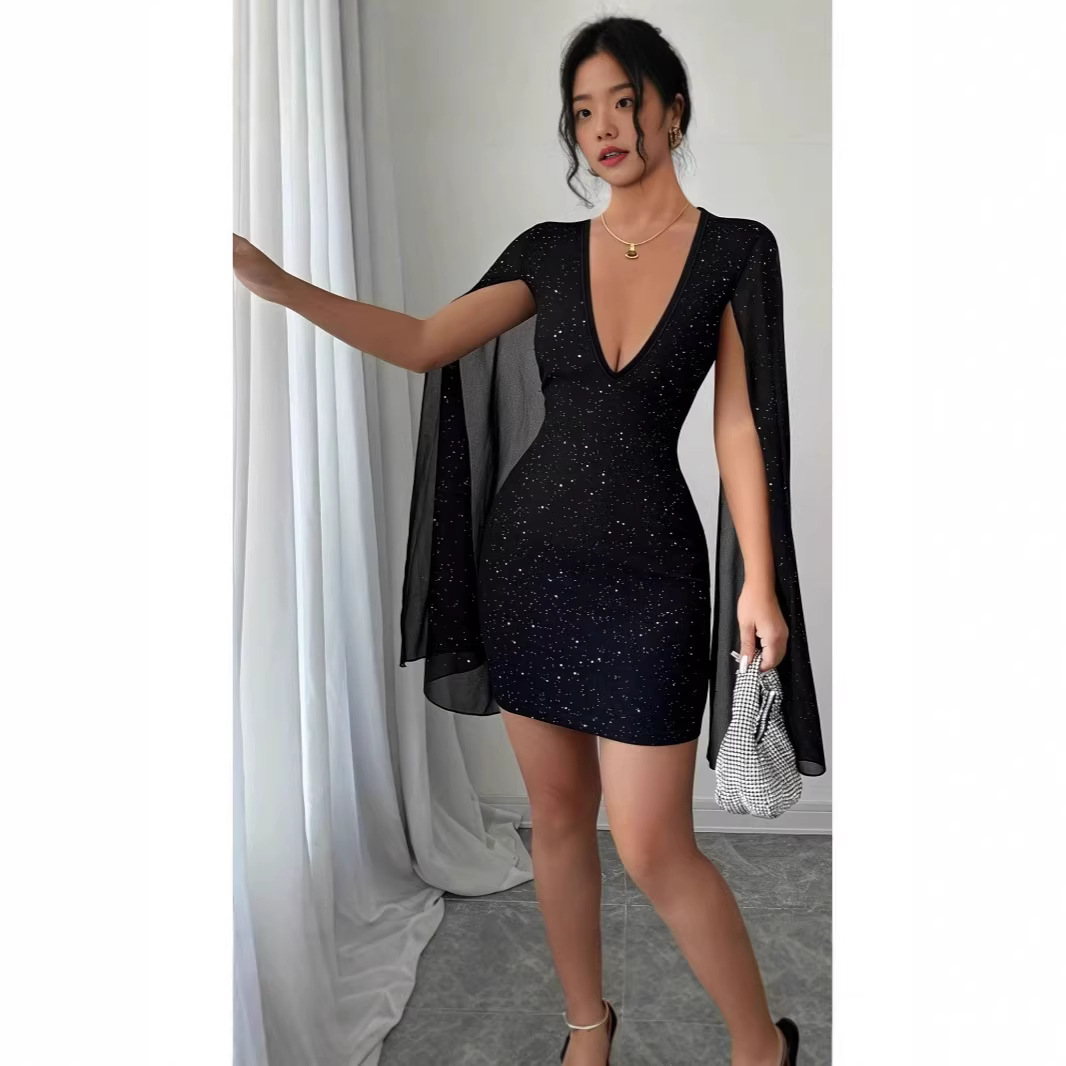 Formal Women'S Wear - V Yaka Dar Kesim Midi Elbise