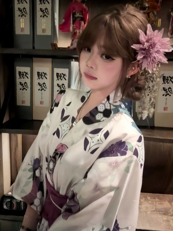 Women'S Formal Traditional Wear - Kadınlar için Geleneksel Mor Kimono Bornoz