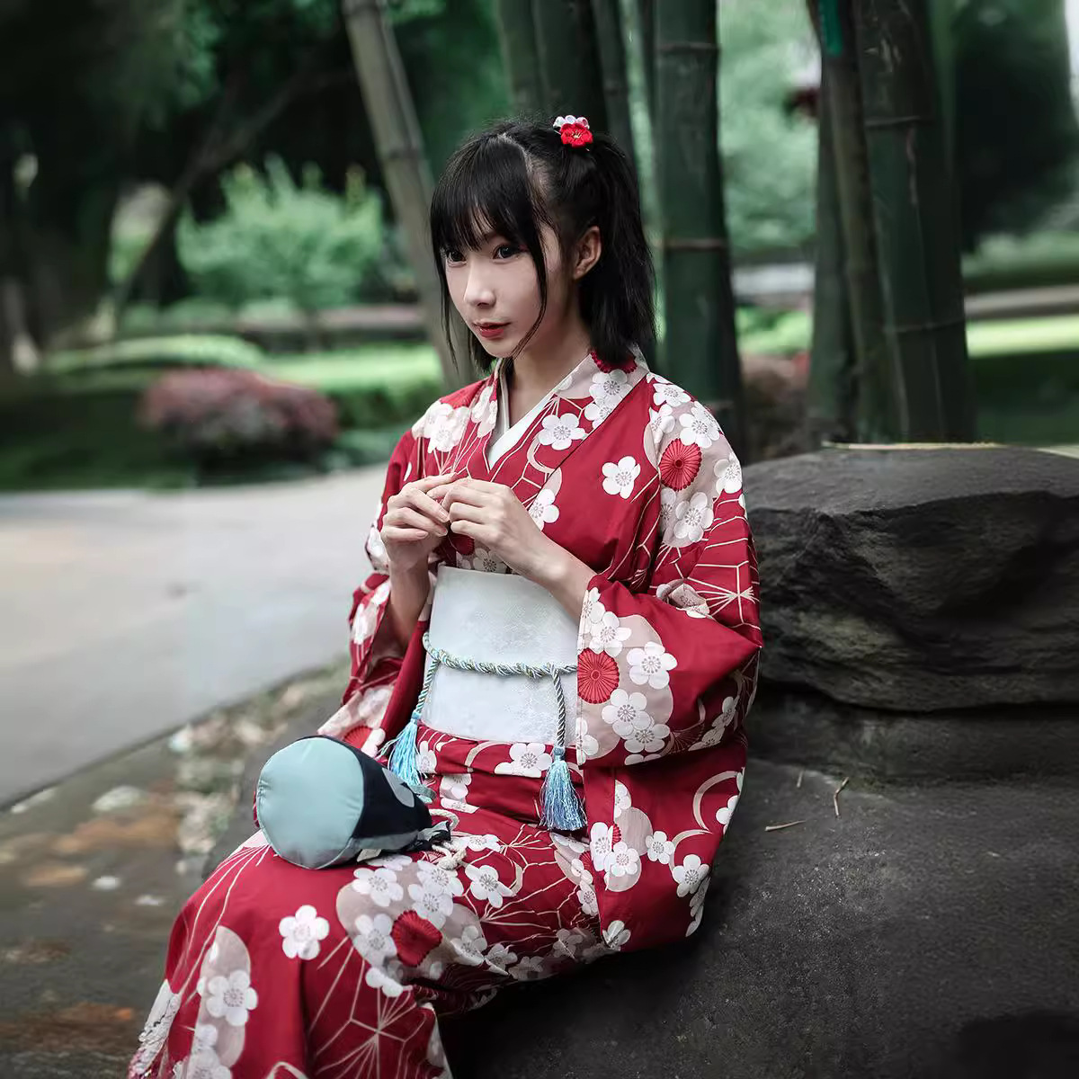 Kırmızı Japon Yukata Kimono Ka - Women'S Formal Traditional Wear incelemesi ve fiyatı