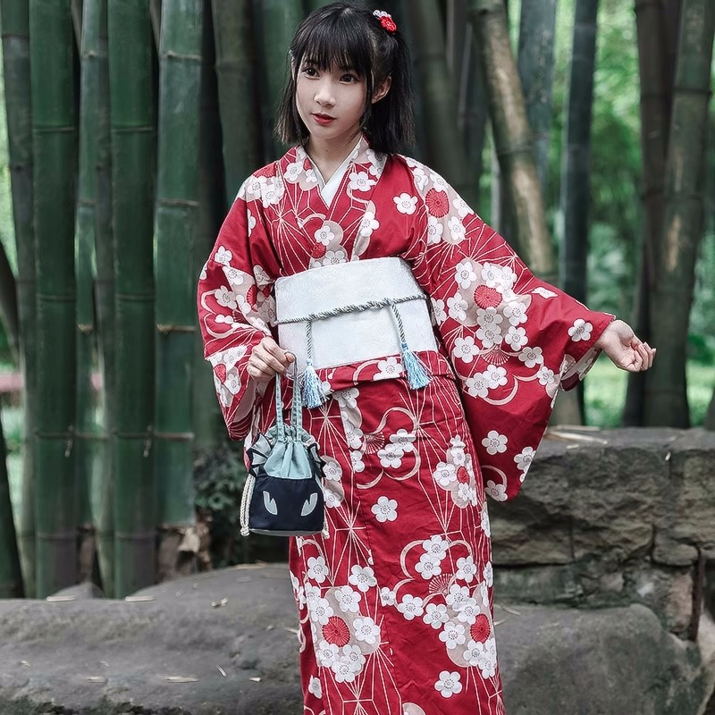 Kırmızı Japon Yukata Kimono Ka - Women'S Formal Traditional Wear incelemesi ve fiyatı