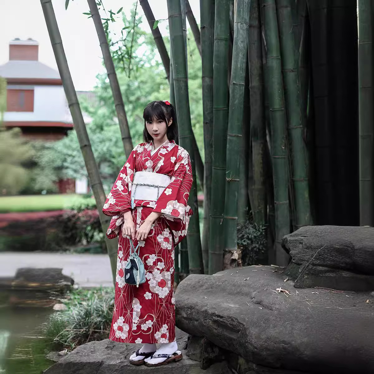 Kırmızı Japon Yukata Kimono Ka - Women'S Formal Traditional Wear incelemesi ve fiyatı