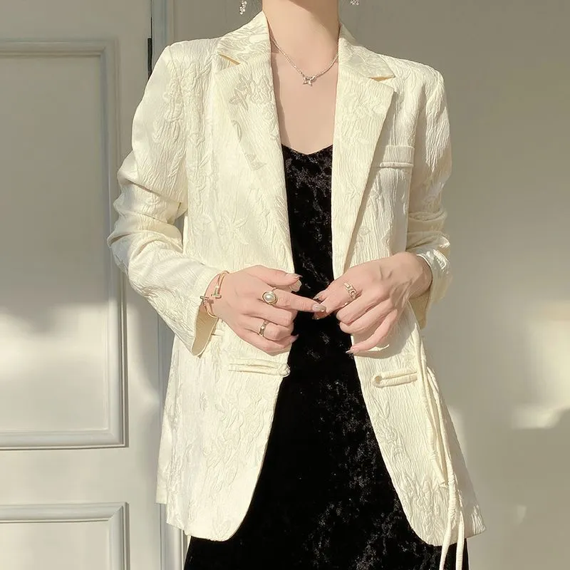 Kadın Beyaz Dokulu Blazer Ceke - Women'S Formal Wear Suit incelemesi ve fiyatı